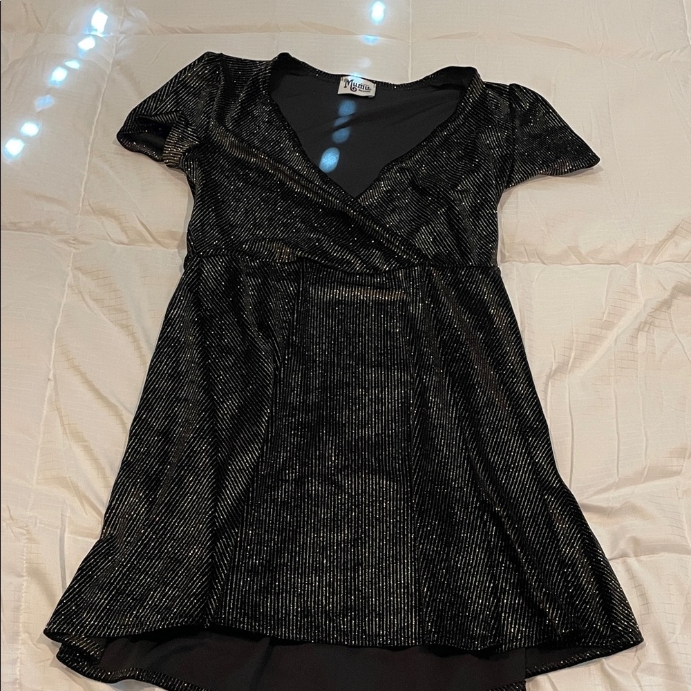 Black and Gold Show Me Your Mumu Mini Dress - size medium